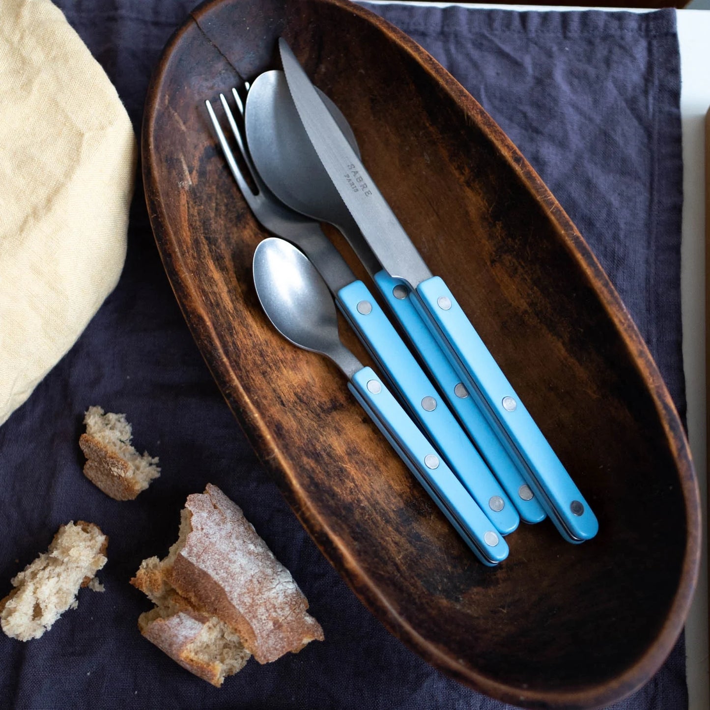 NEW Sabre Bistrot shiny cutlery 4pcs – Pastel Blue