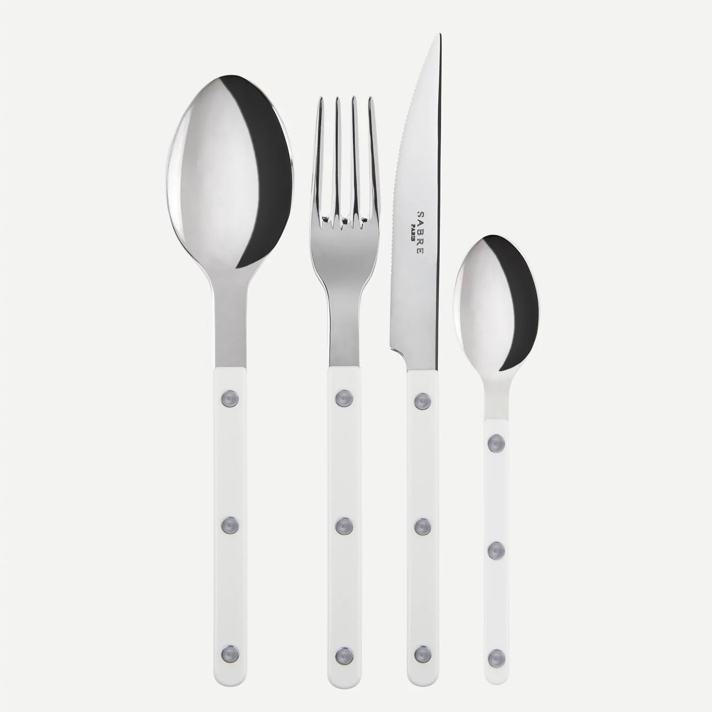 NEW Sabre Bistrot shiny cutlery 4pcs – White