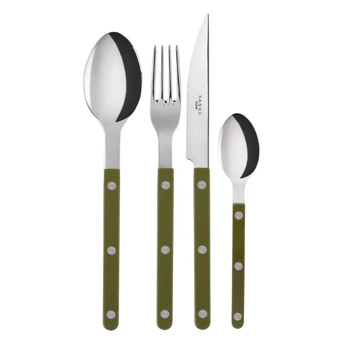 (7 COLORS) Sabre Bistrot shiny cutlery 4pcs