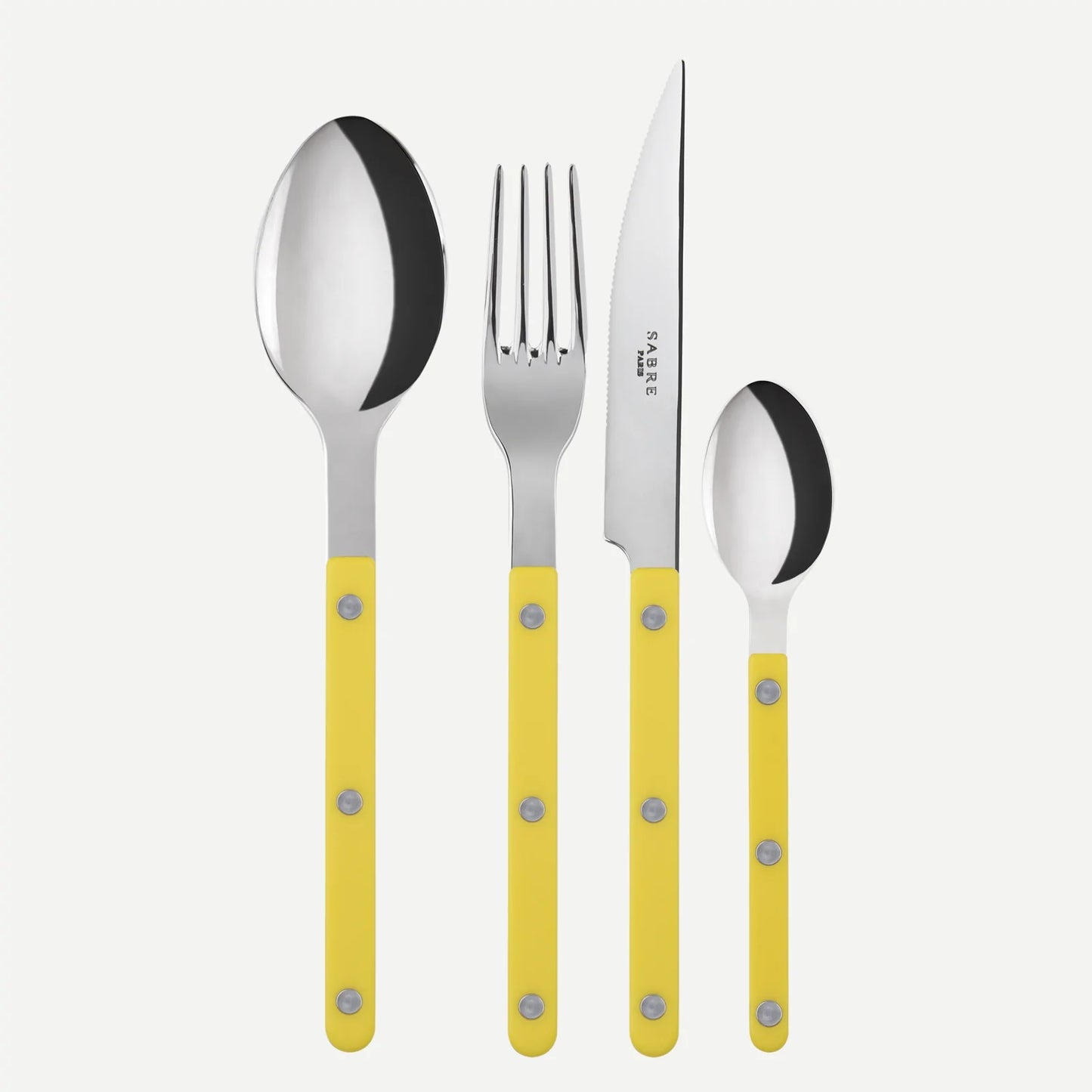 NEW Sabre Bistrot shiny cutlery 4pcs –Pastel Yellow
