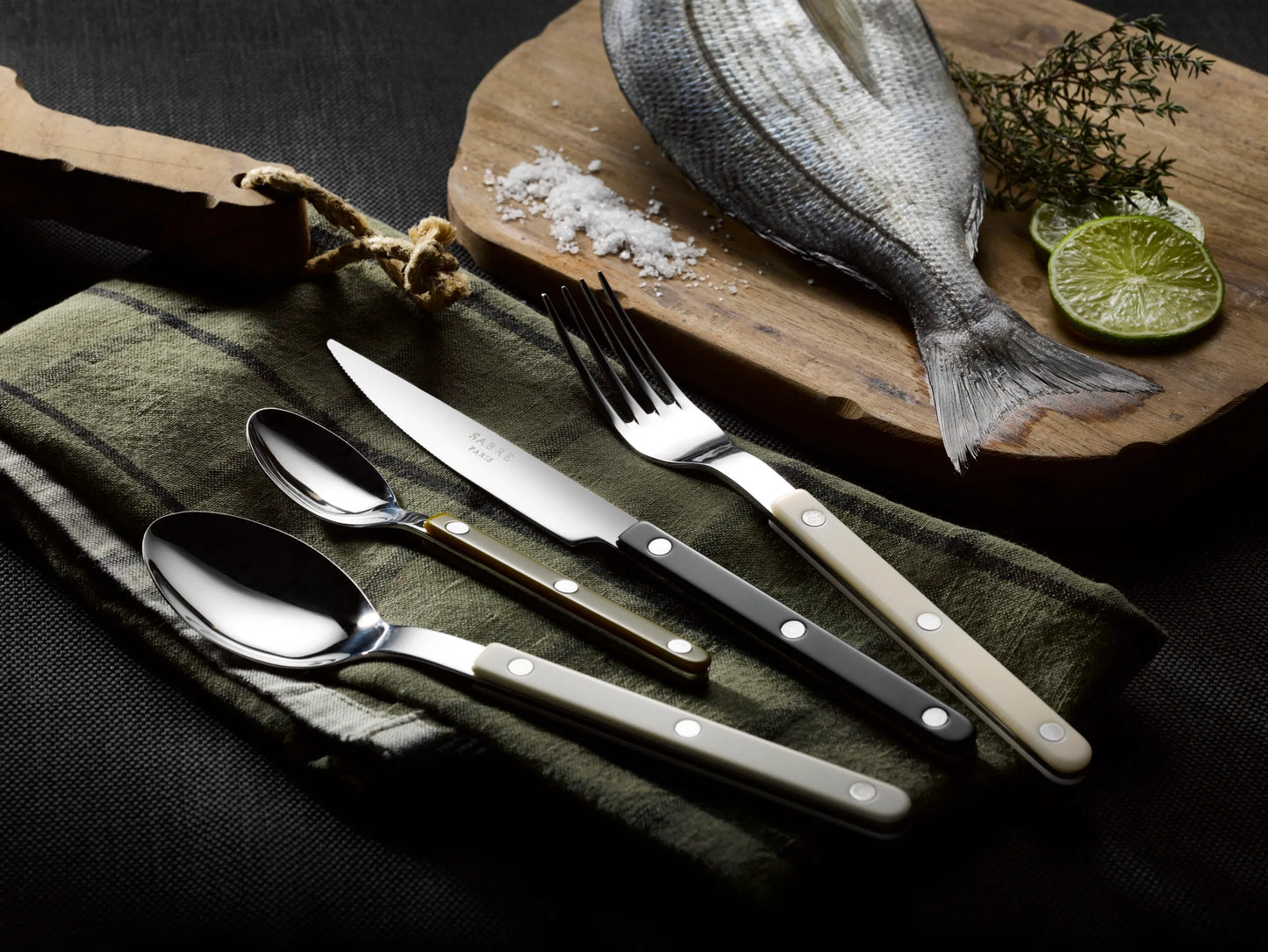 (7 COLORS) Sabre Bistrot shiny cutlery 4pcs