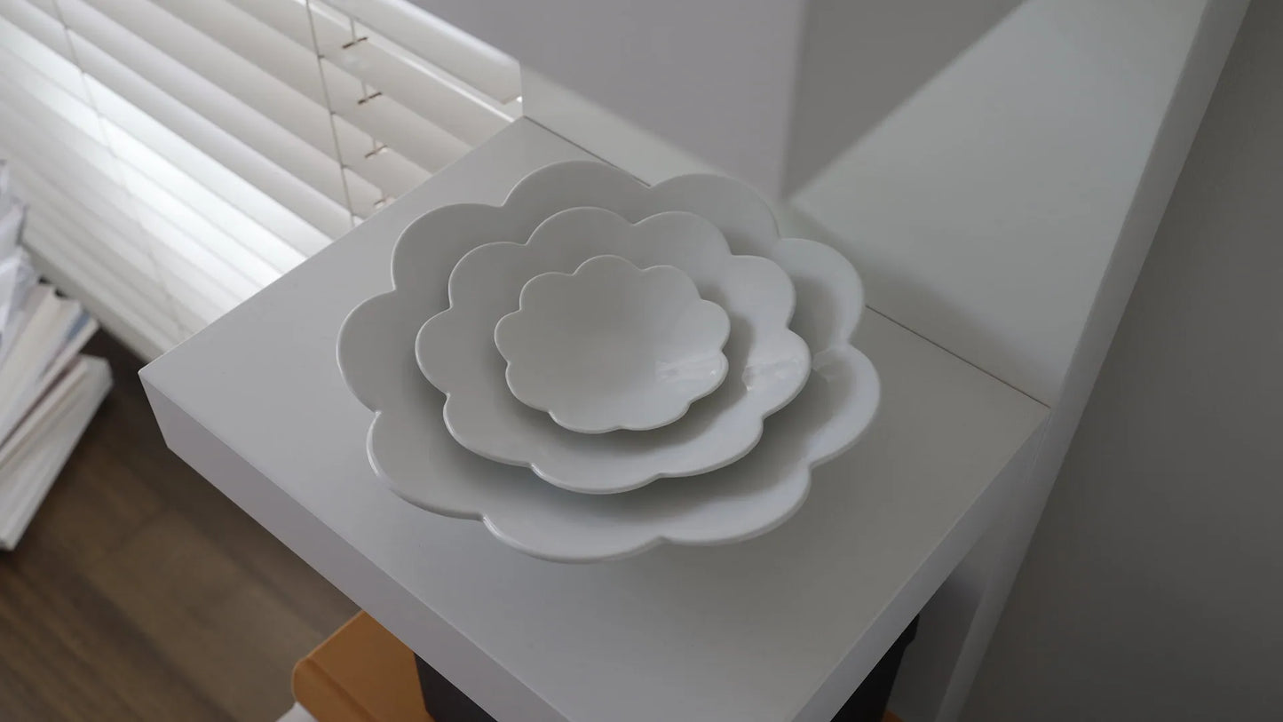 (Set of 3)JEONG JAE HO CERAMIC Flower plates