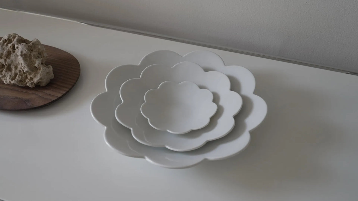 (Set of 3)JEONG JAE HO CERAMIC Flower plates