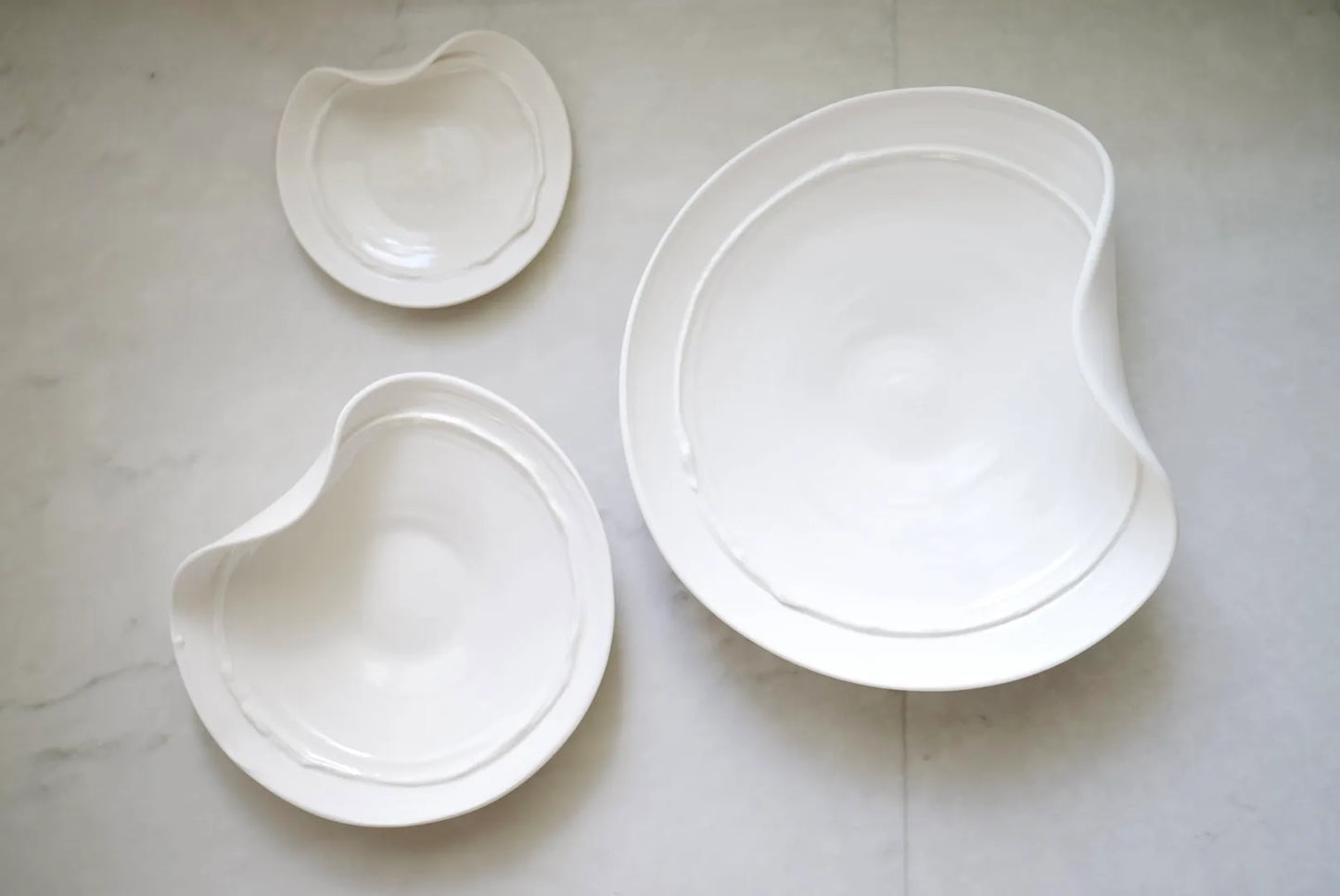 (3 size)White Memories series by SHIM SA YOUNG – Wave bowl