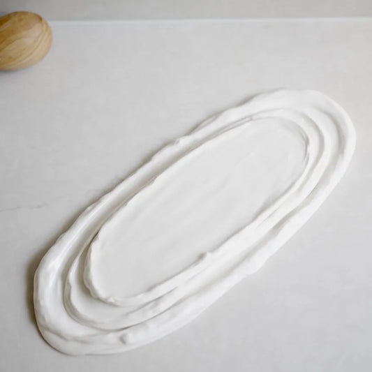 (3 size)White Memories series by SHIM SA YOUNG –Oval Plate