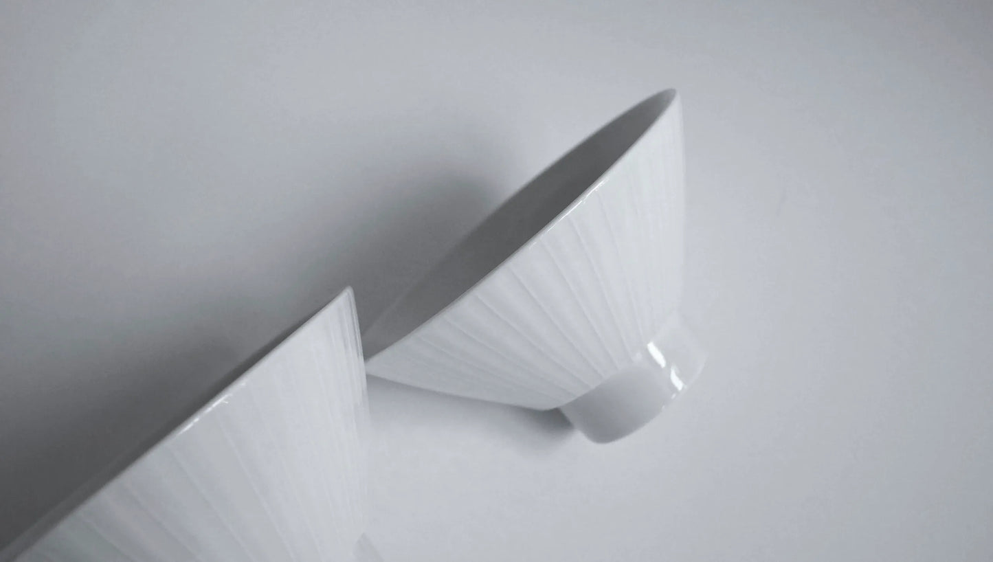 JEONG JAE HO CERAMIC Stripe Dessert Bowl, white