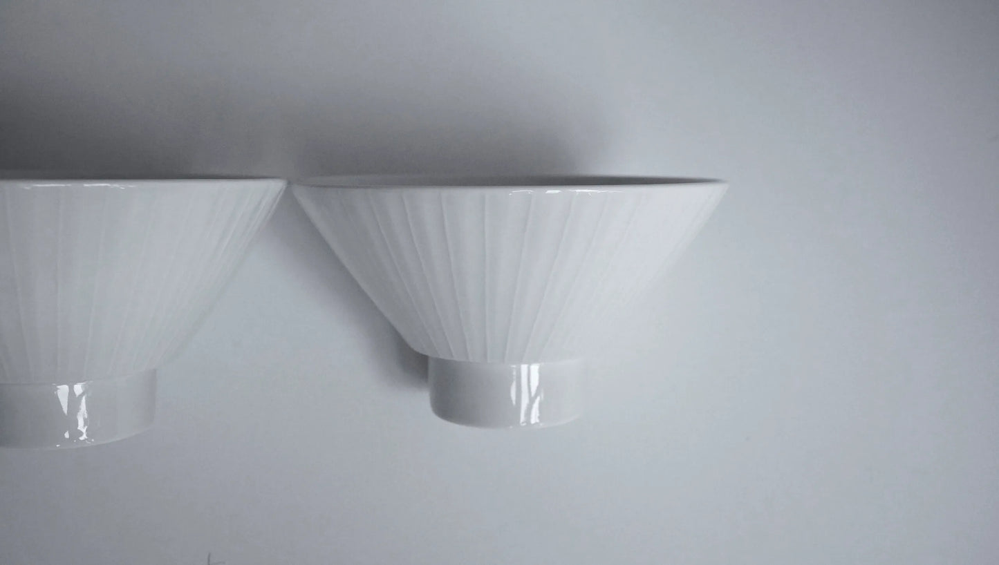 JEONG JAE HO CERAMIC Stripe Dessert Bowl, white