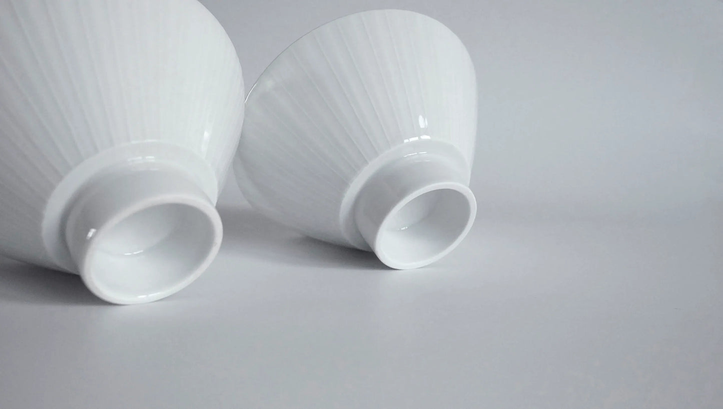 JEONG JAE HO CERAMIC Stripe Dessert Bowl, white