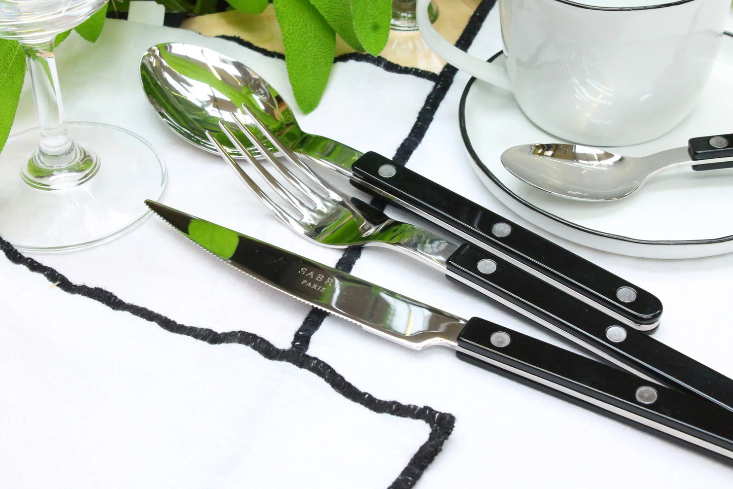 (7 COLORS) Sabre Bistrot shiny cutlery 4pcs