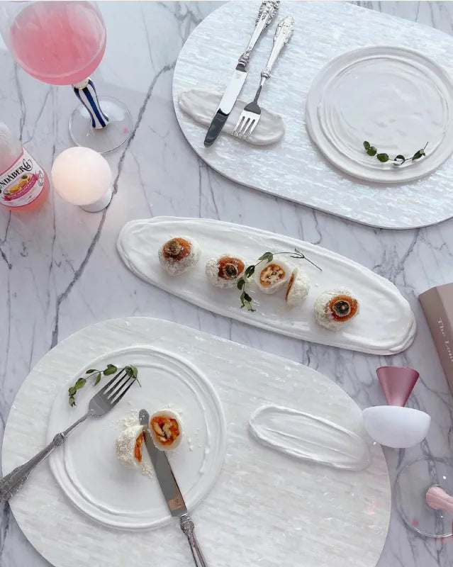 (3 size)White Memories series by SHIM SA YOUNG –Oval Plate