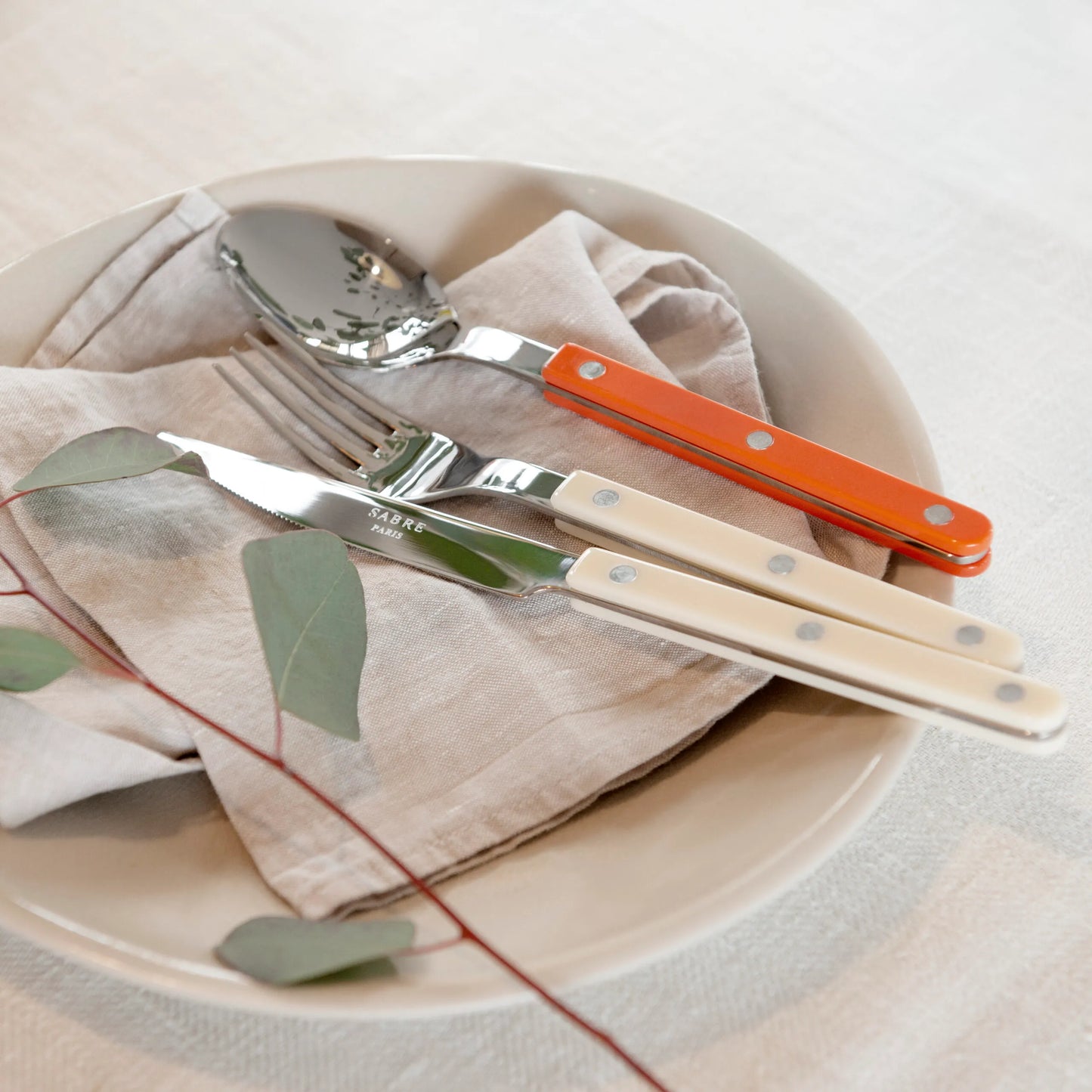 (7 COLORS) Sabre Bistrot shiny cutlery 4pcs